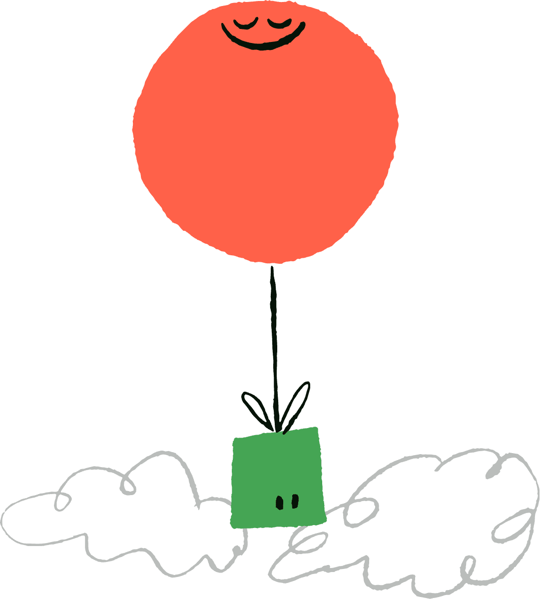 character in hot air balloon