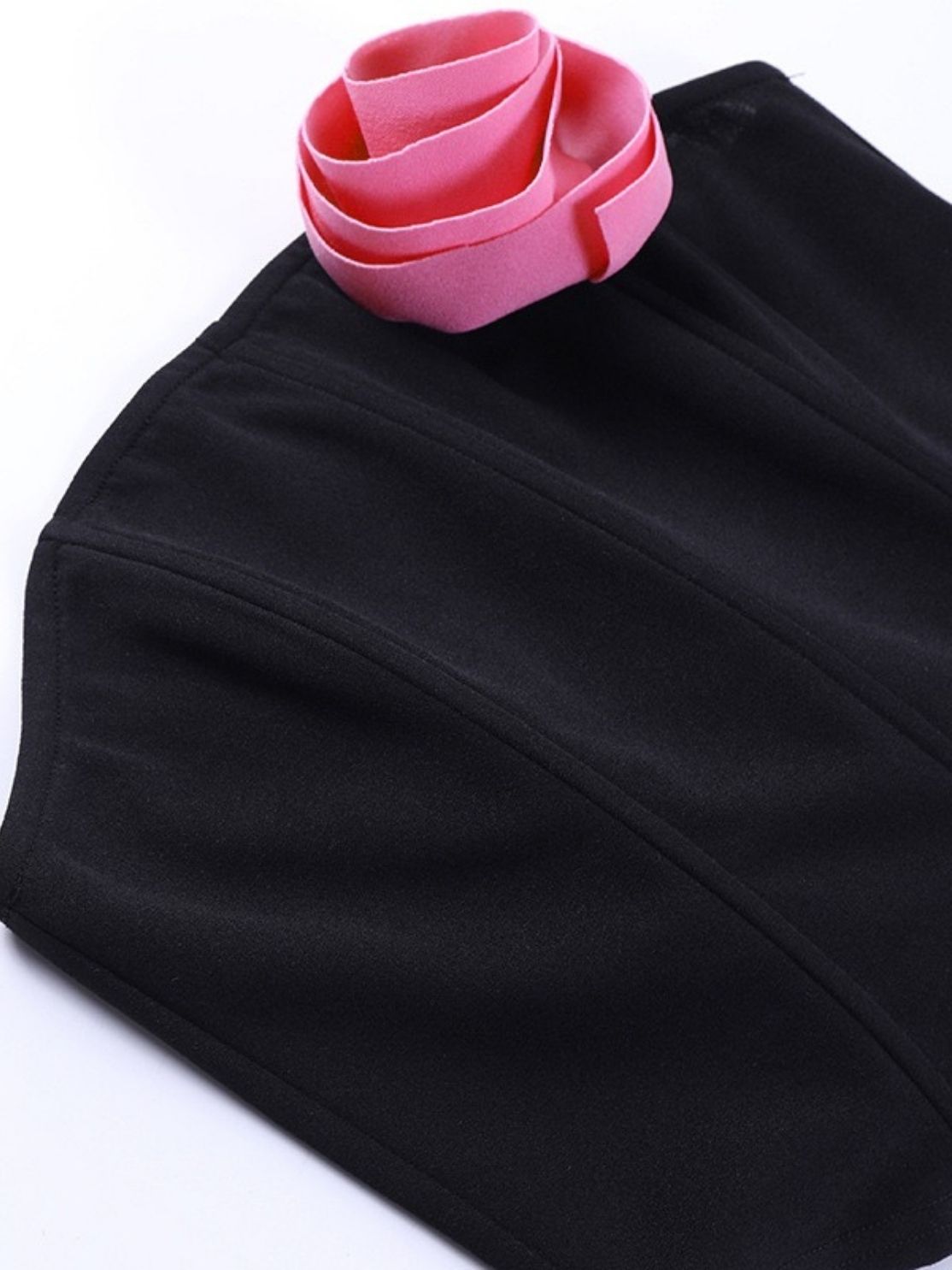 Black Pink Top & Skirt Set 