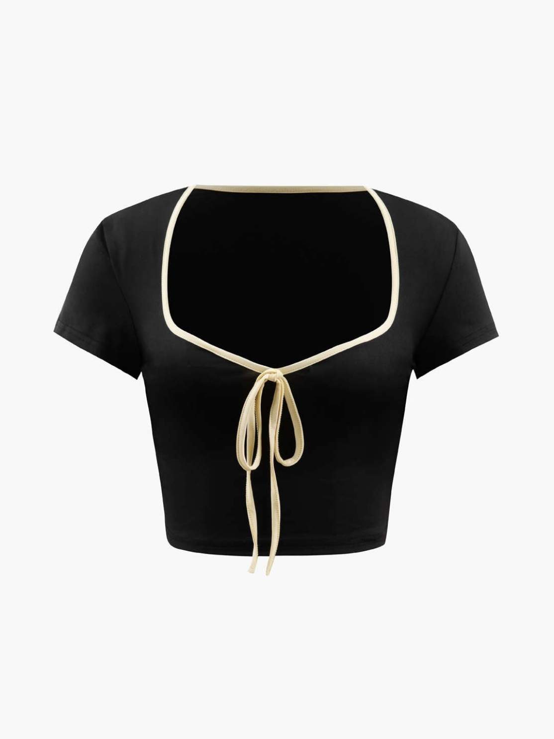 Short-sleeved Square Collar T-shirt Slim Fit Low Waist Trousers Suit