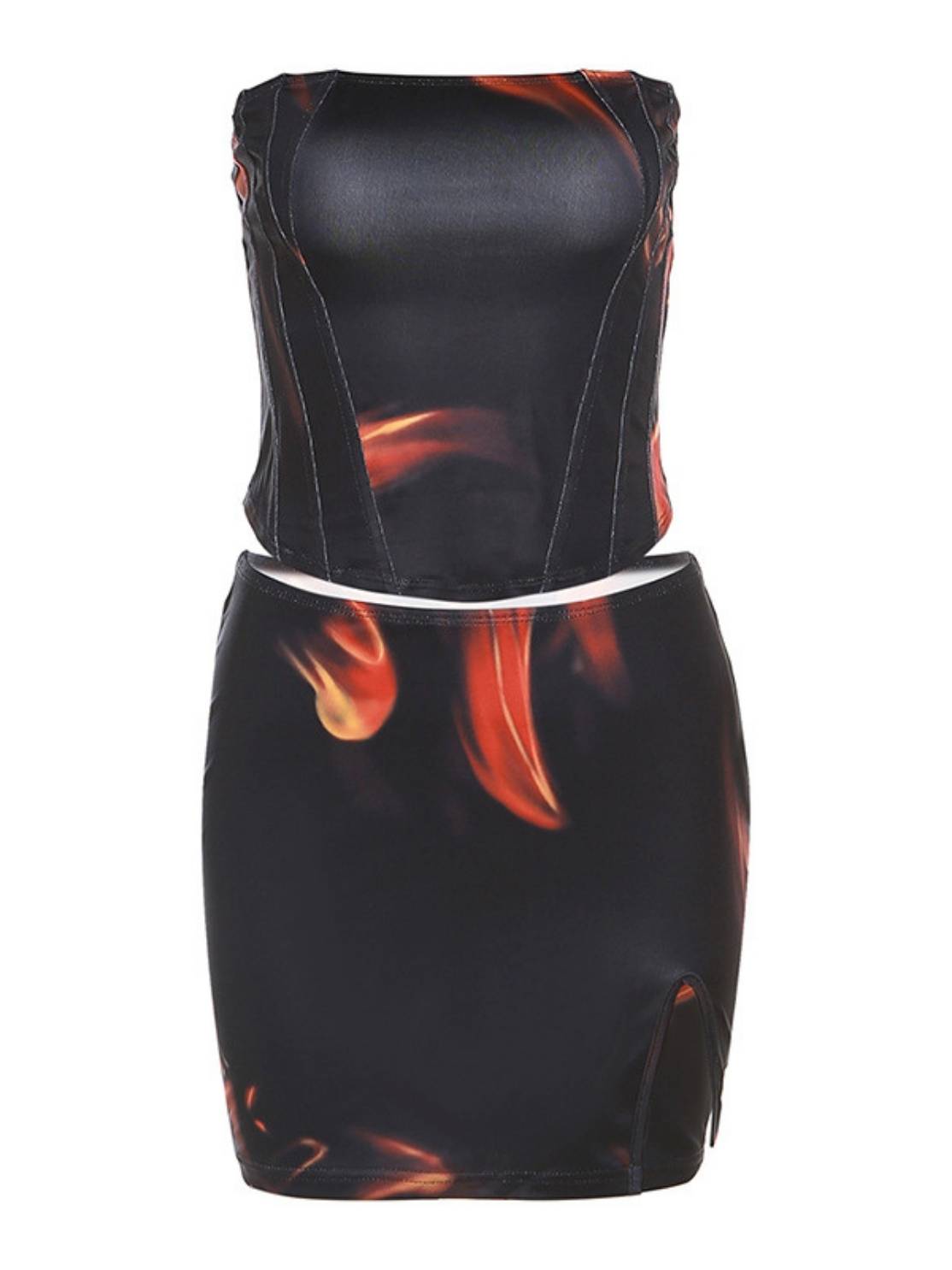 Wrapped Chest Vest & Skirt Suit