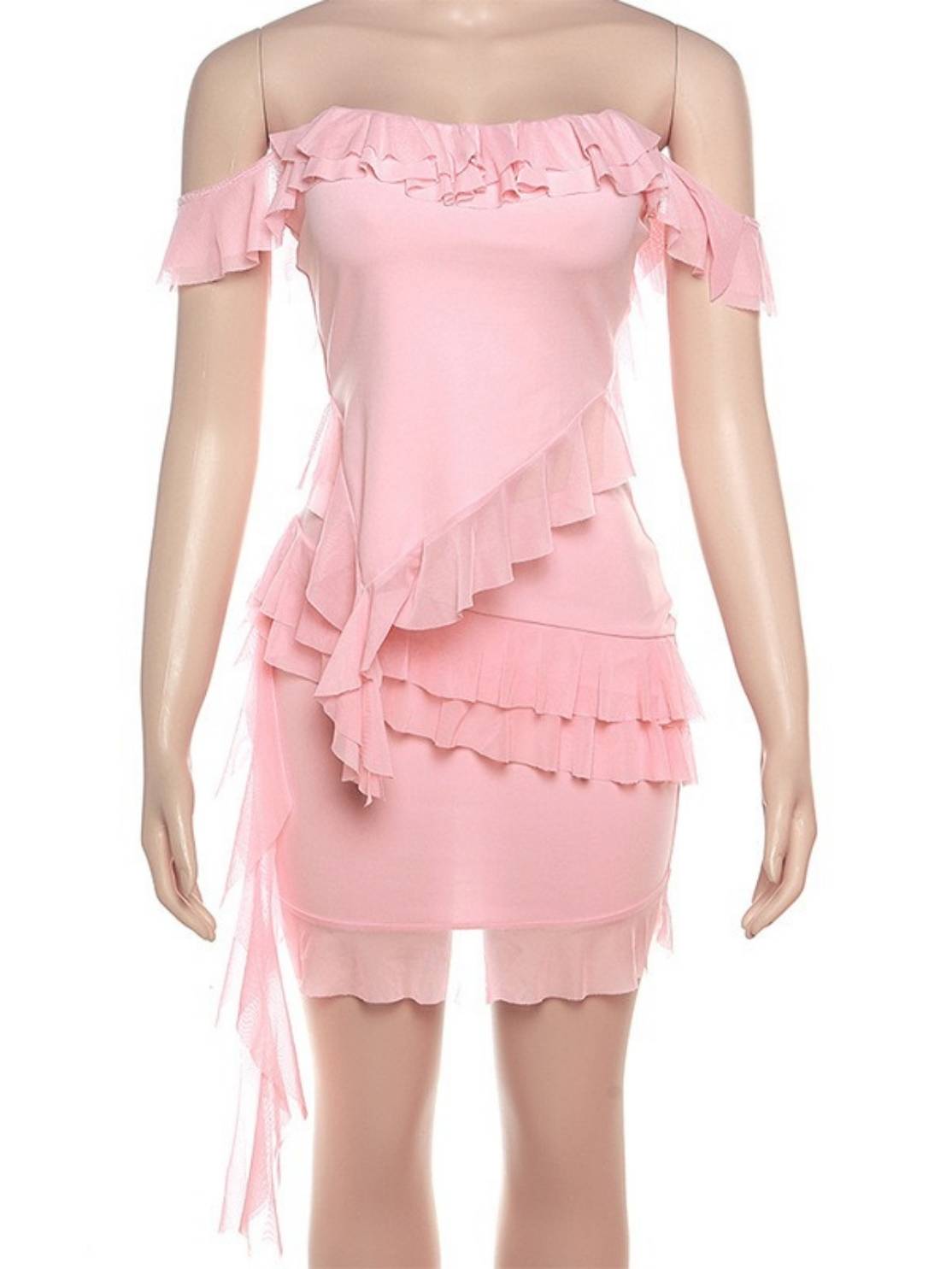 Neckline T-Shirt Slim Fit Hip Skirt Set