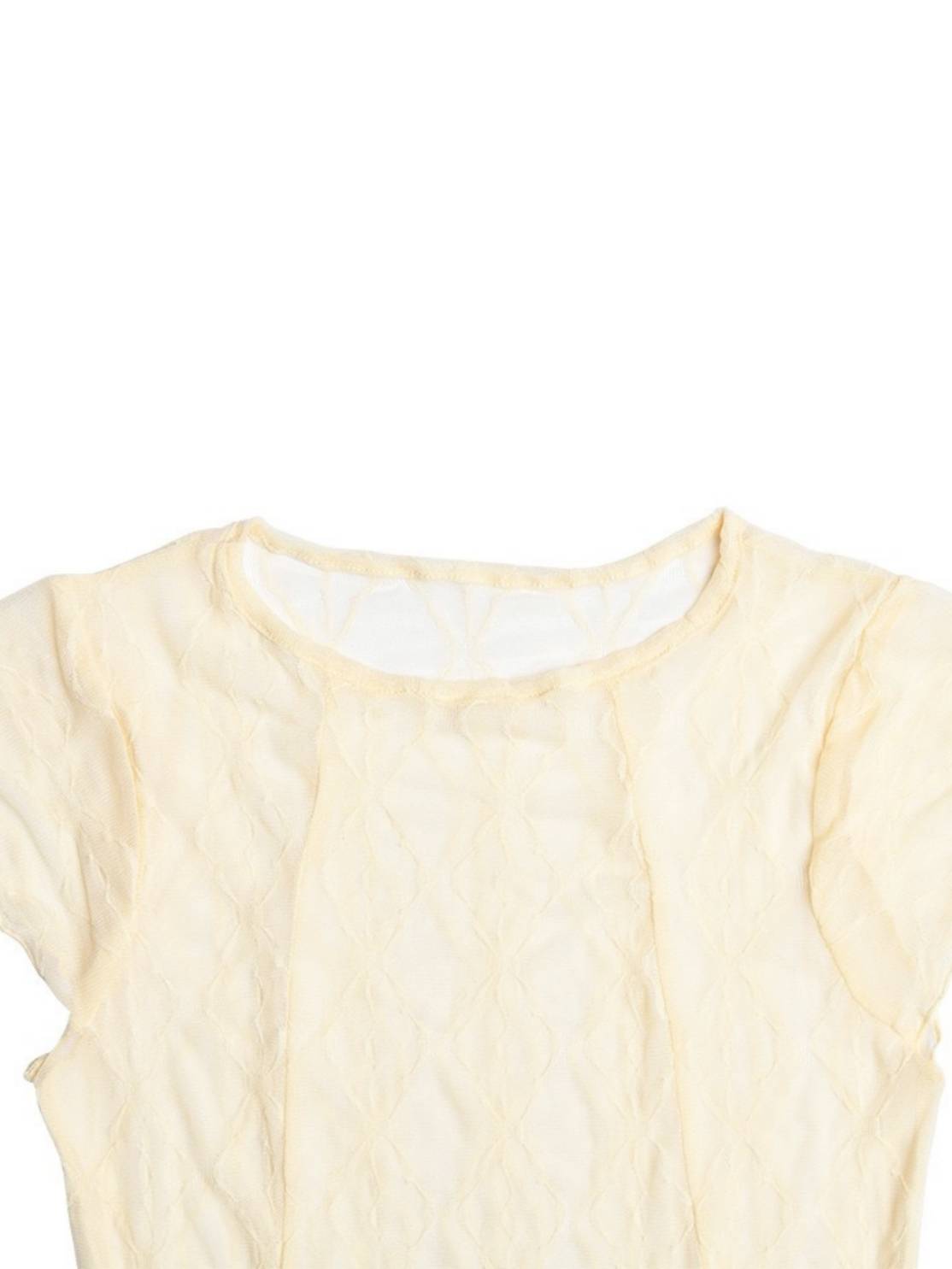 Sexy Hot Girl Round Neck Short-sleeved Slit Dress