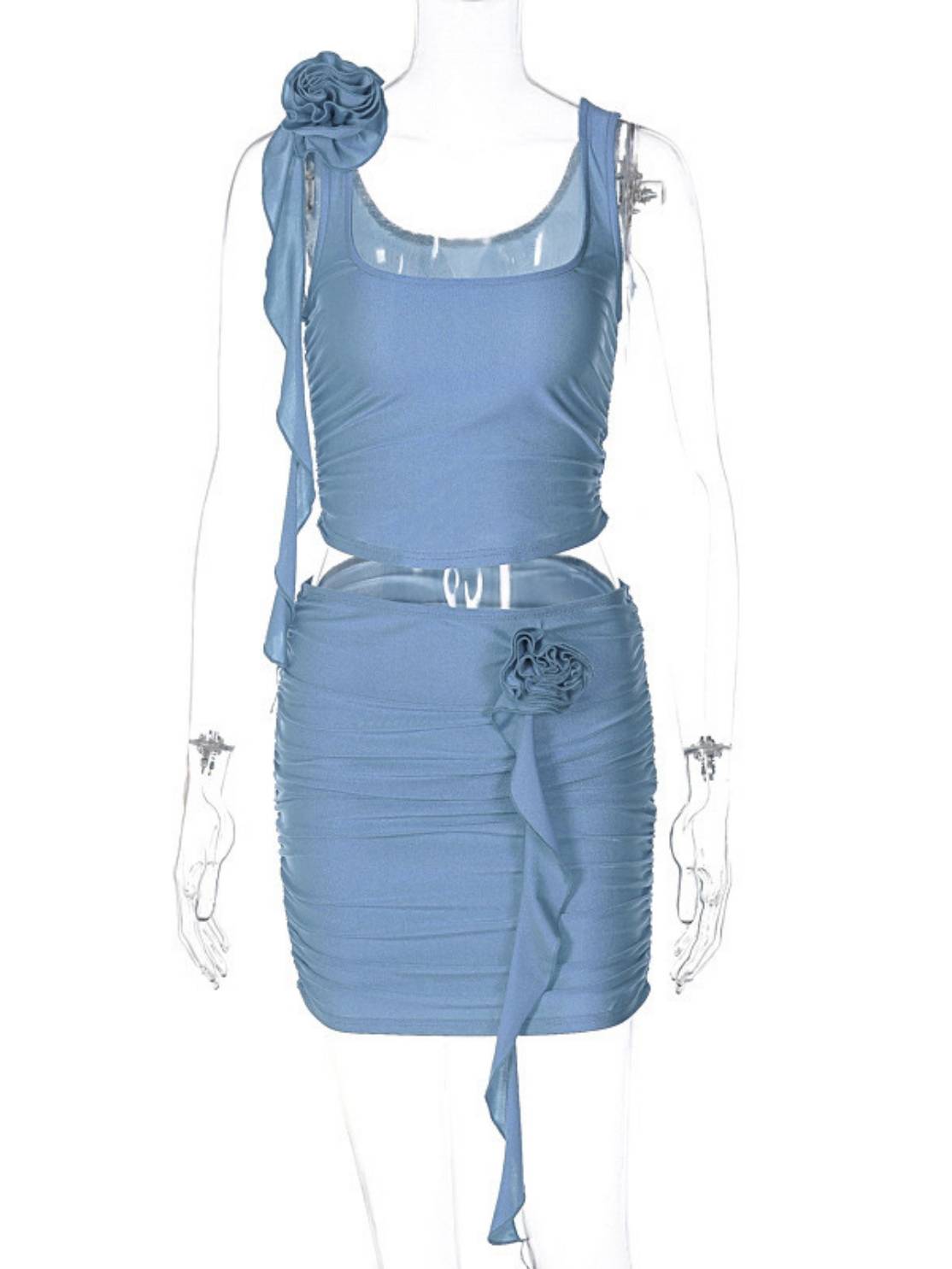 Monochromatic Top & Skirt Set