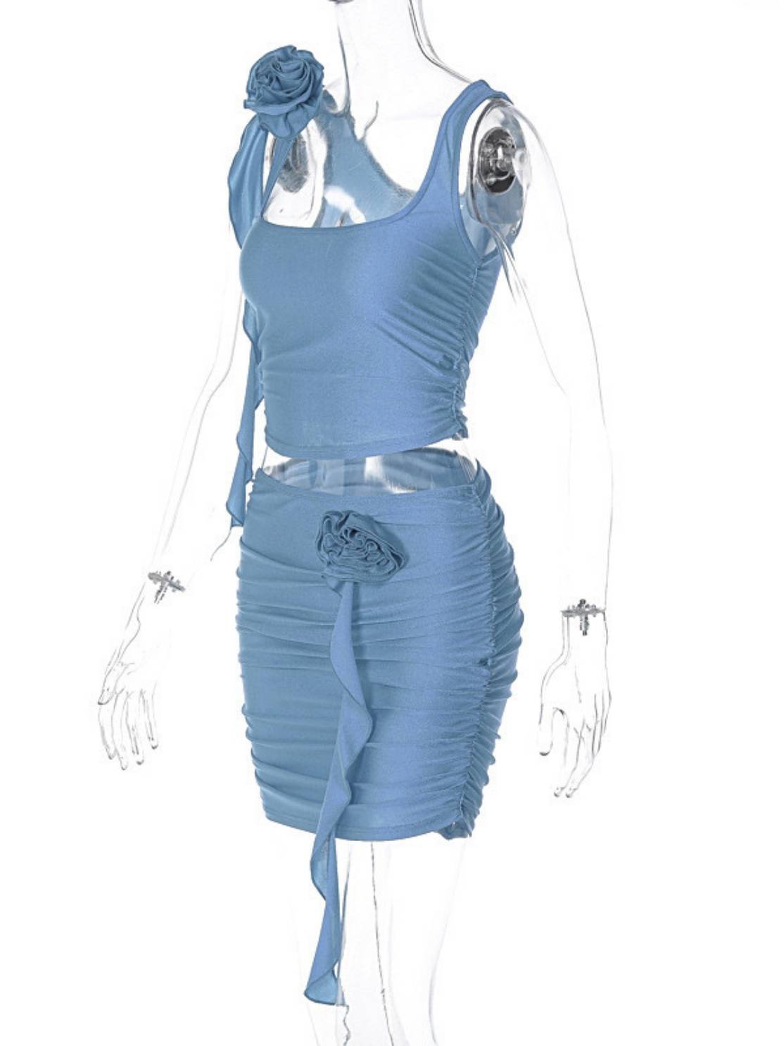 Monochromatic Top & Skirt Set