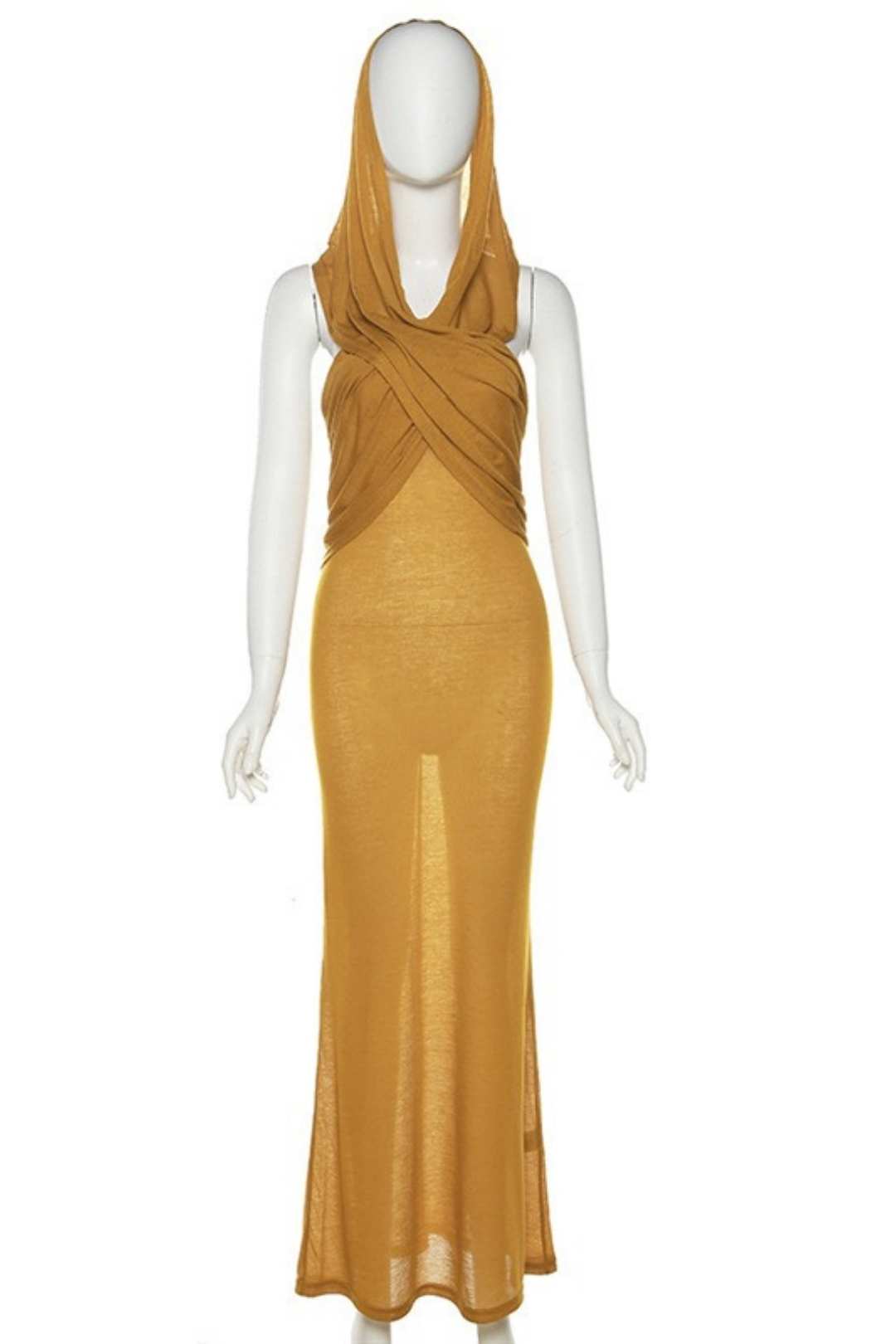 Sleeveless Hooded Sexy Backless High Waist Slim Dress