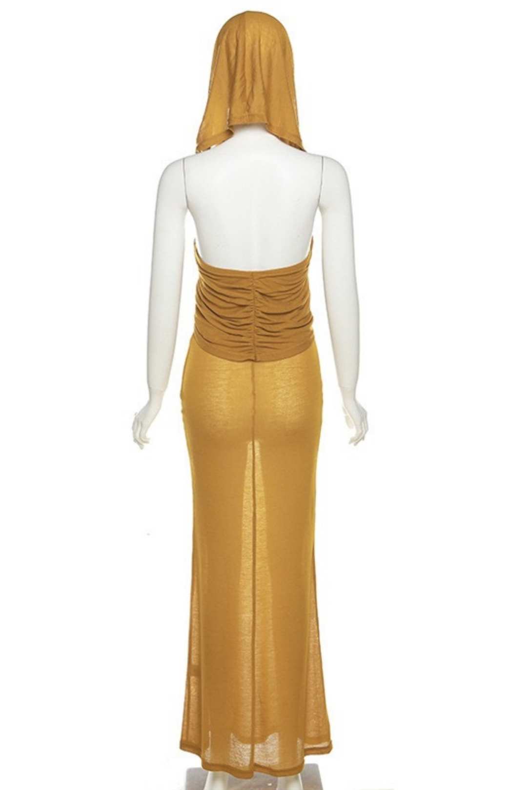 Sleeveless Hooded Sexy Backless High Waist Slim Dress