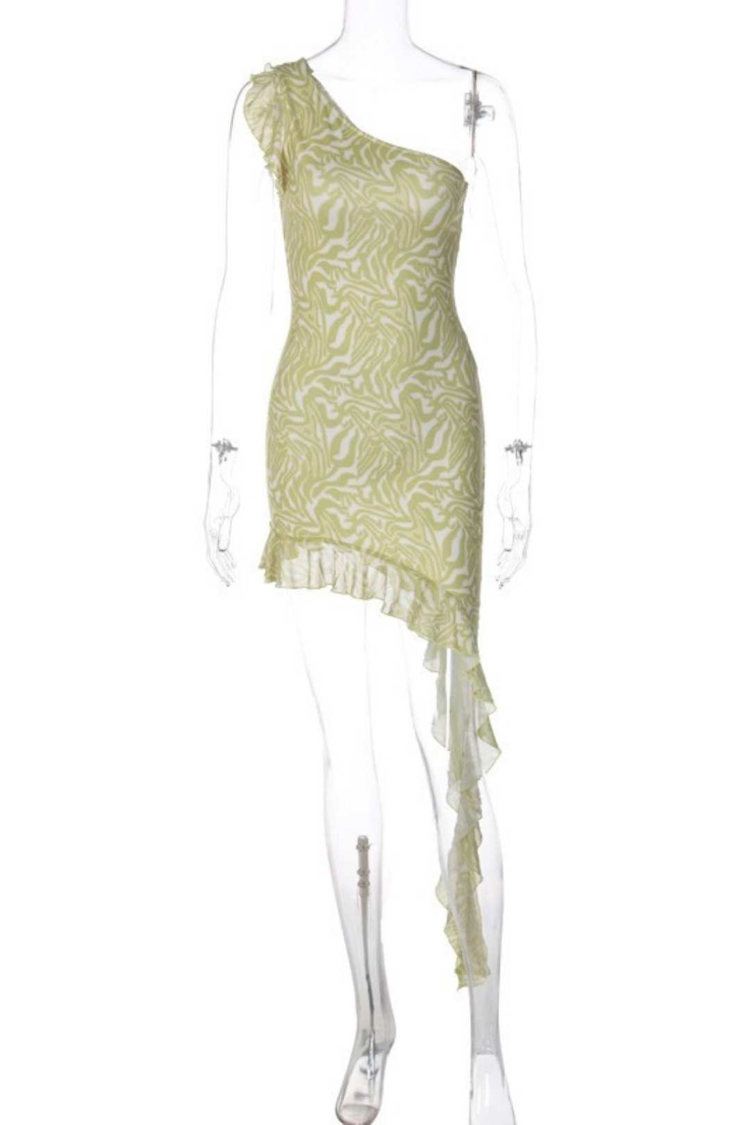 Print Features Sloping Shoulders Irregular