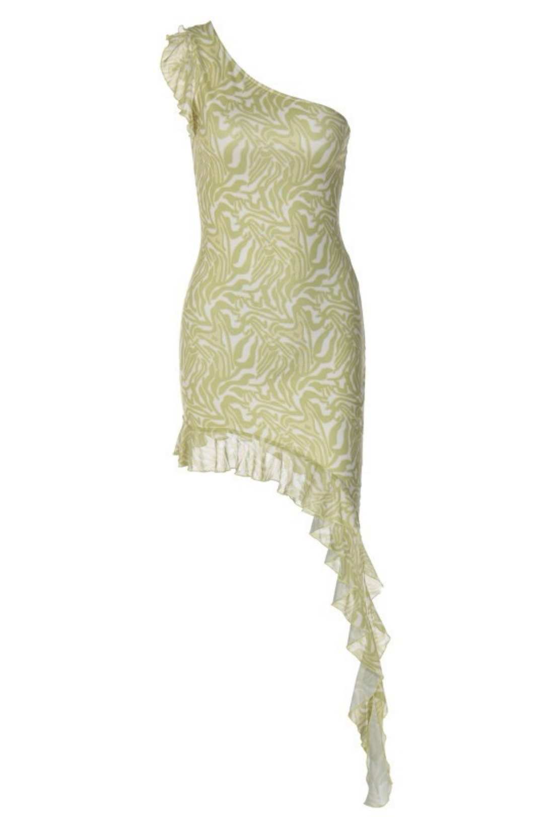 Print Features Sloping Shoulders Irregular