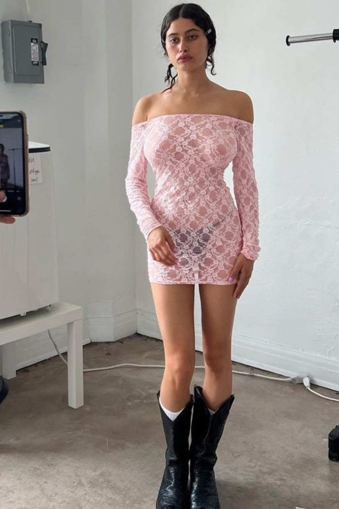 Sexy Hot Girl Tube Top Bag Hip Lace Dress