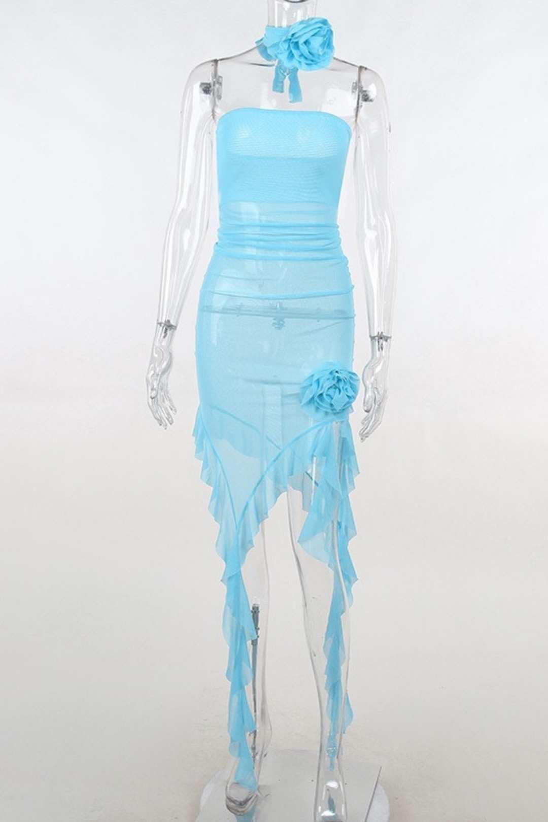 Flower Sexy Waist Bandeau And Hip Dress