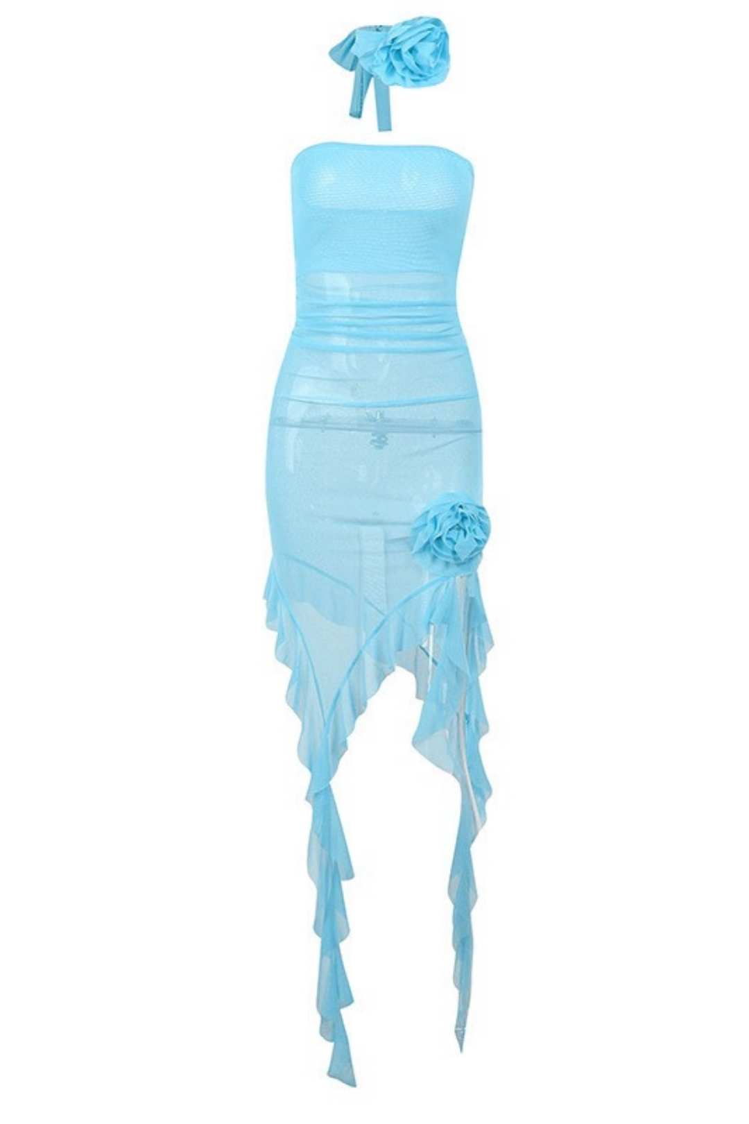 Flower Sexy Waist Bandeau And Hip Dress