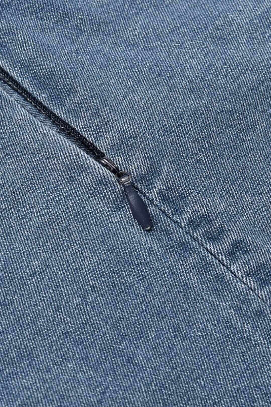 Sexy Slim Fit Ripped Top Denim Tube Top Hip Dress