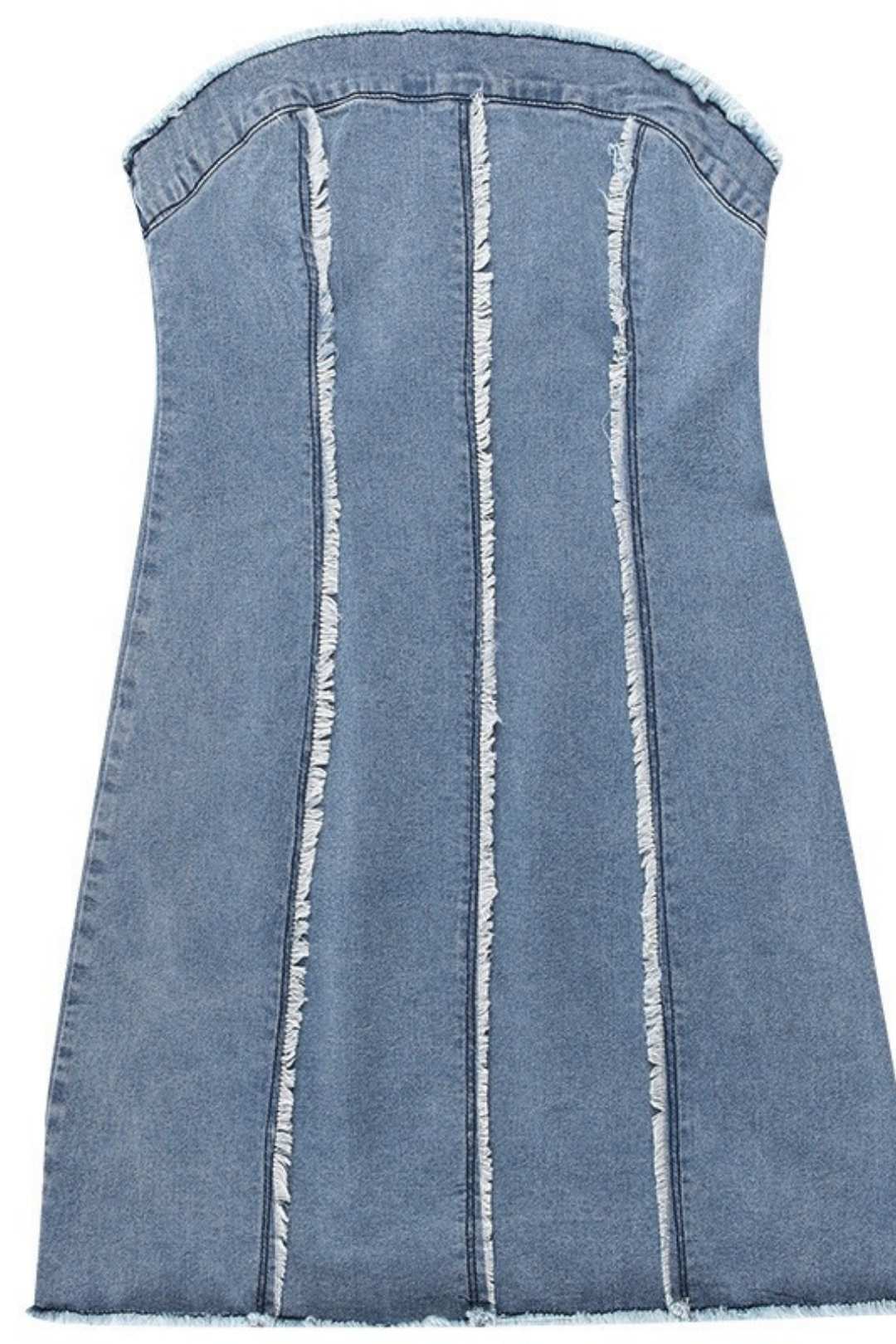 Sexy Slim Fit Ripped Top Denim Tube Top Hip Dress