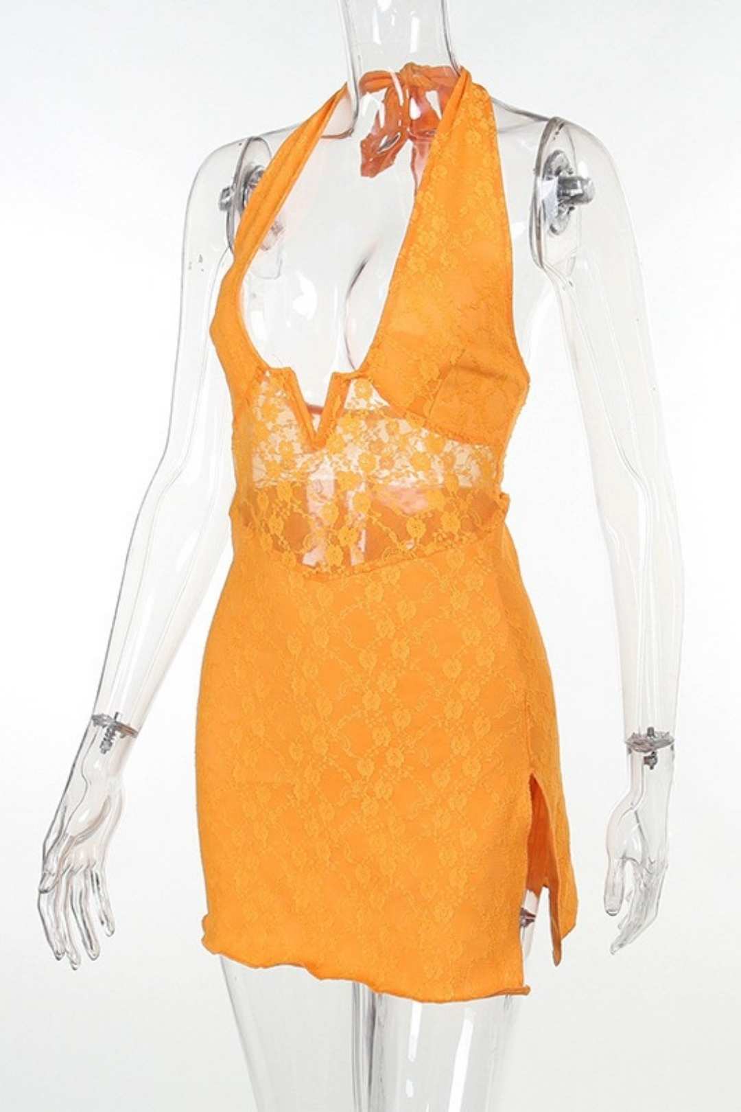 Style Sexy Slim Lace V-neck Split Dress