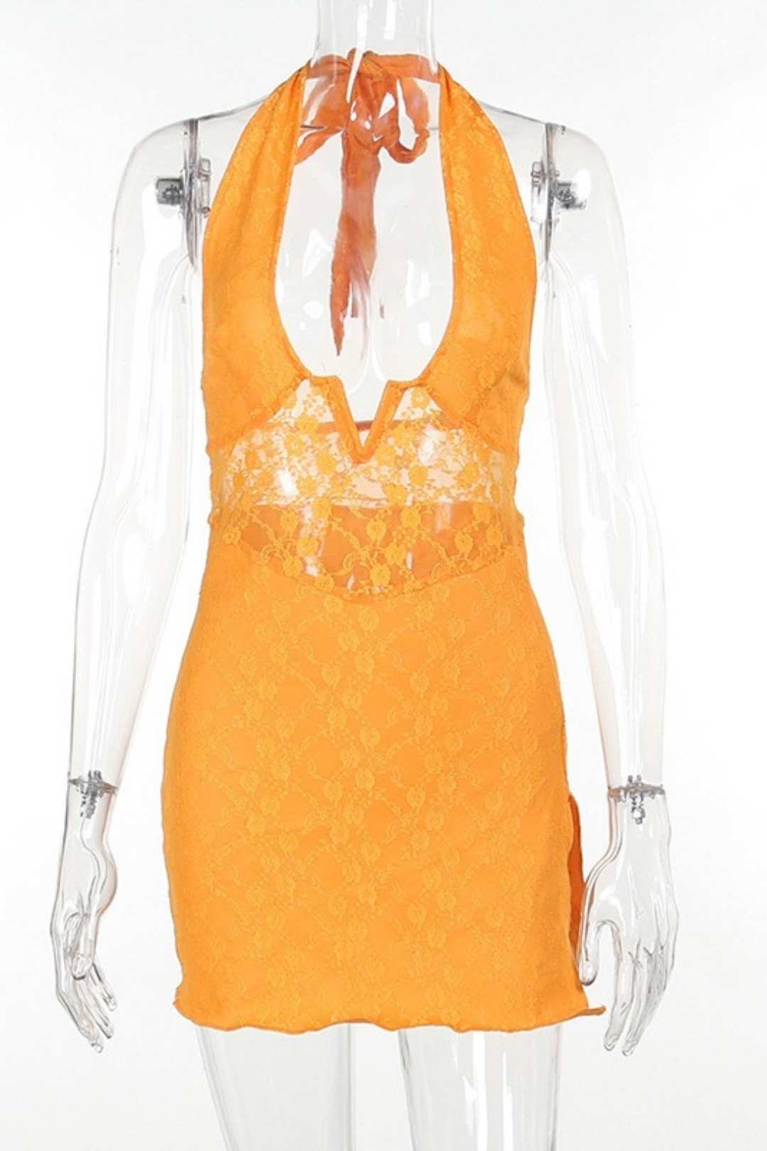 Style Sexy Slim Lace V-neck Split Dress