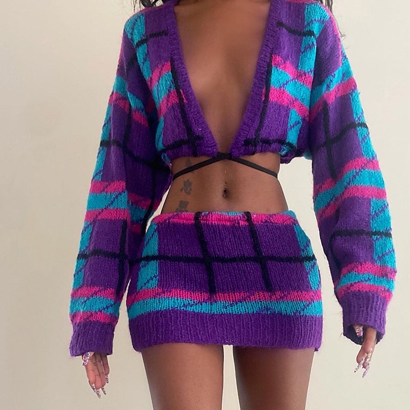 Long-sleeved Top Slim Skirt Su