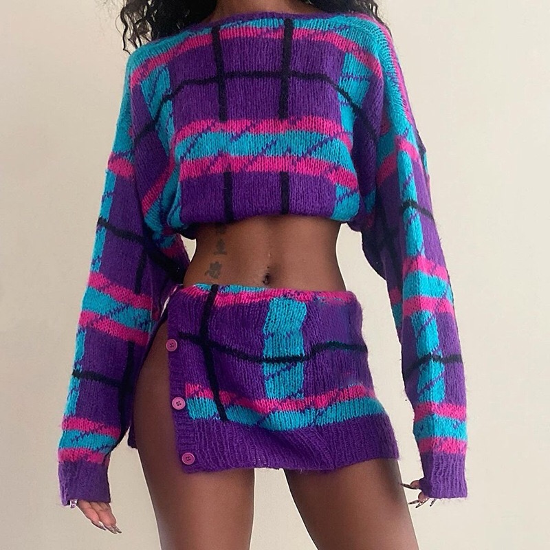 Long-sleeved Top Slim Skirt Su