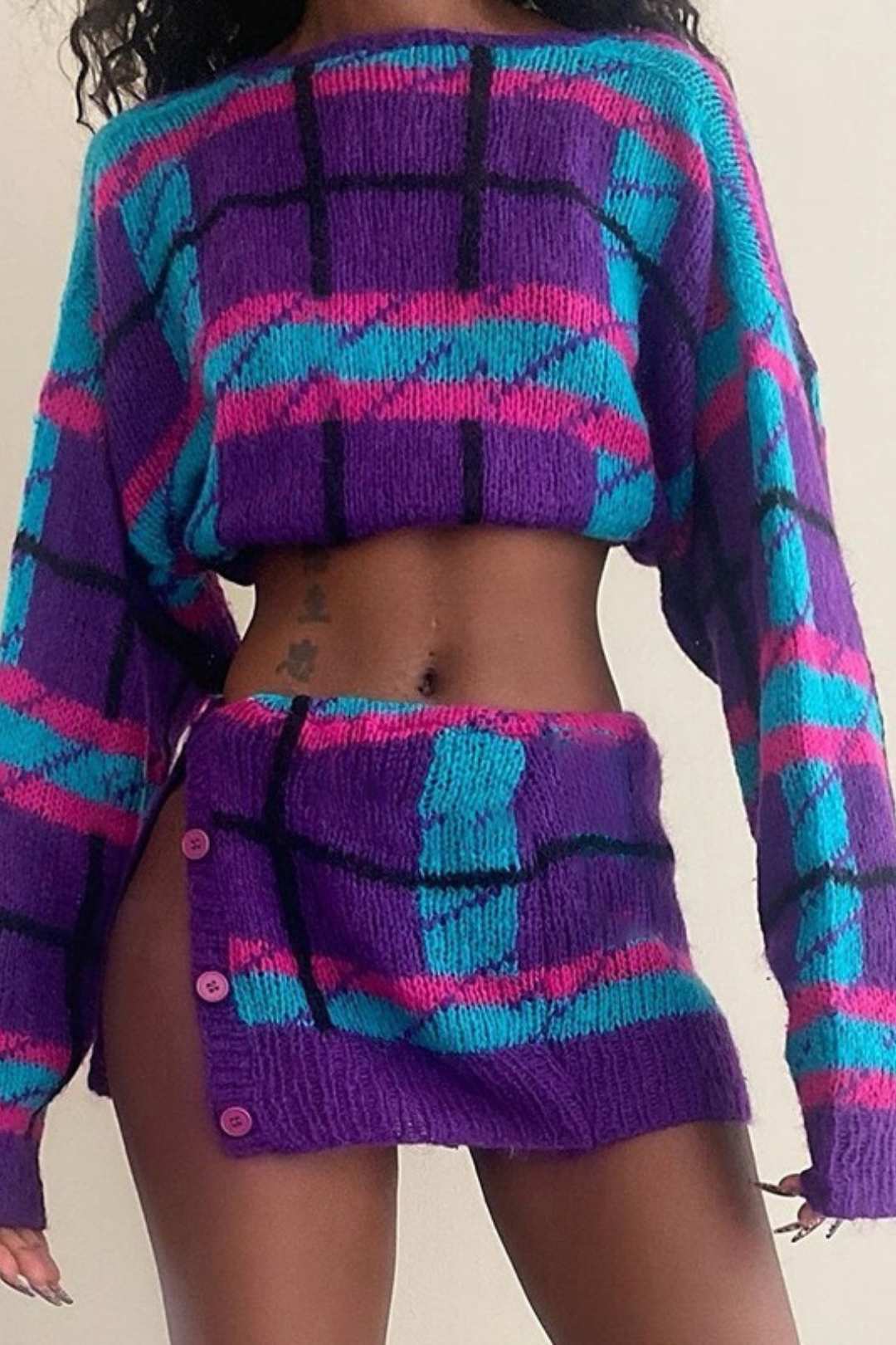 Long-sleeved Top Slim Skirt Su