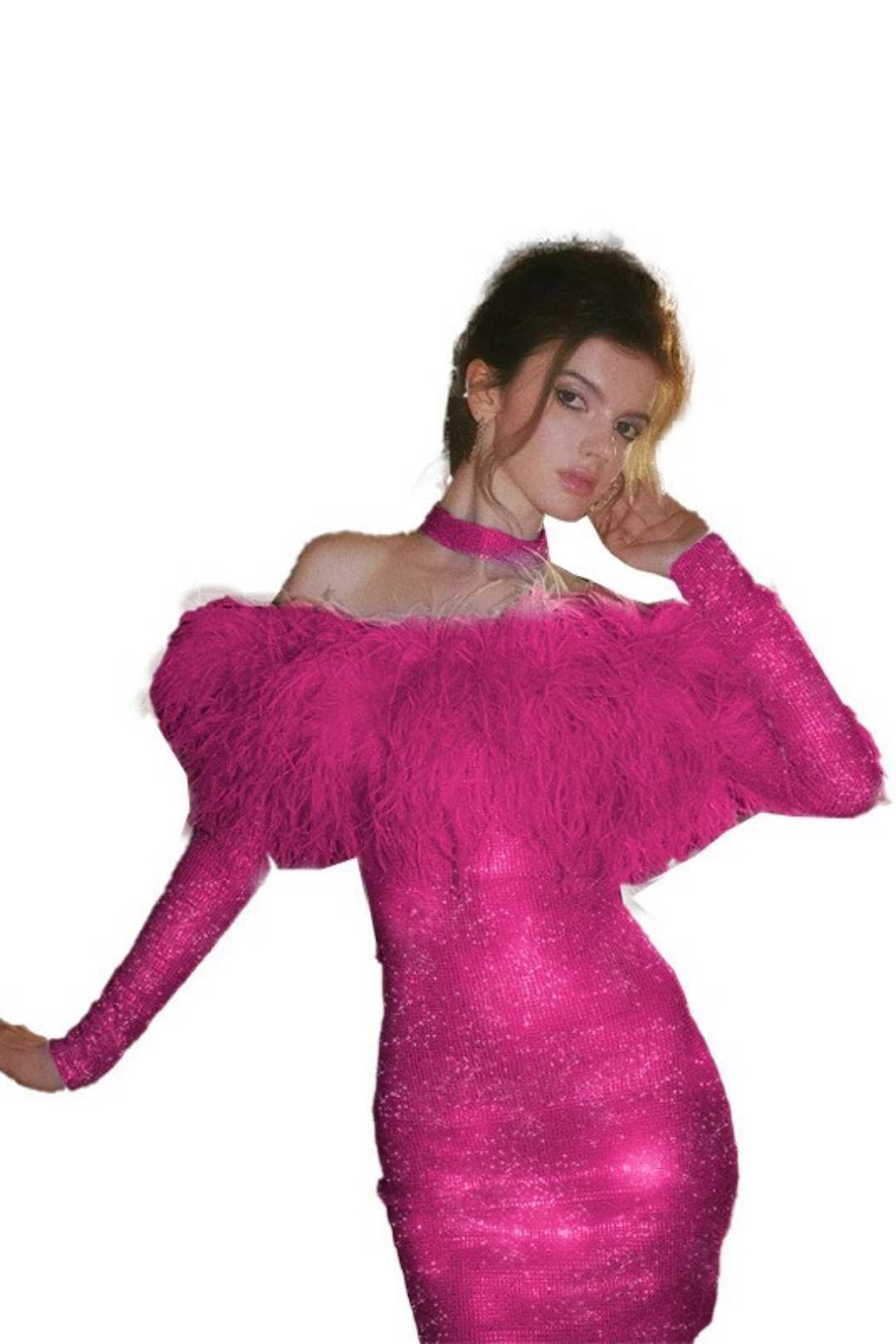 Sparkling Long-sleeved Dress