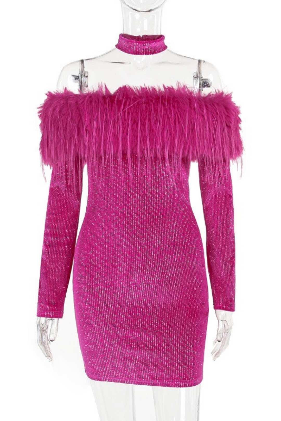 Sparkling Long-sleeved Dress