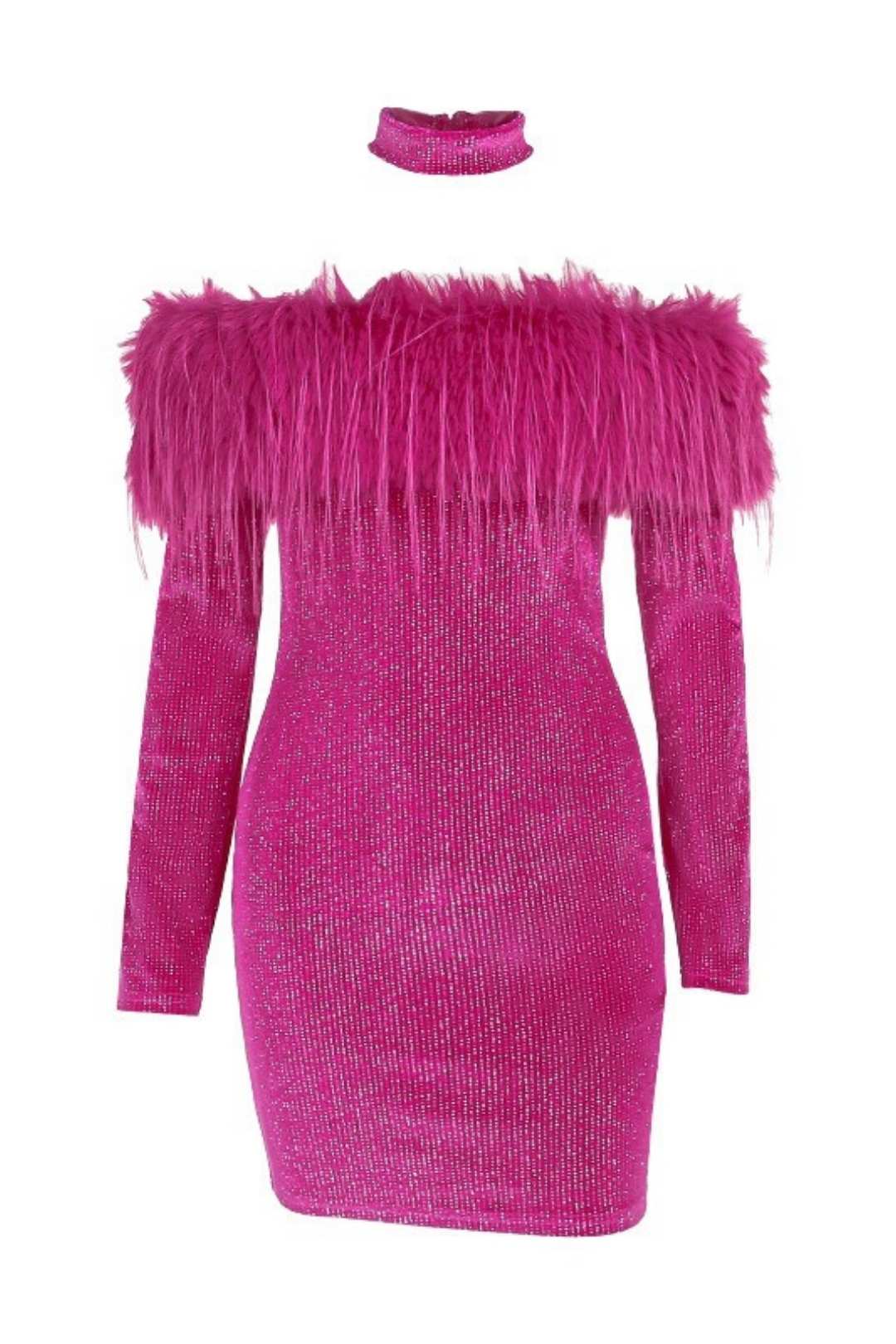 Sparkling Long-sleeved Dress