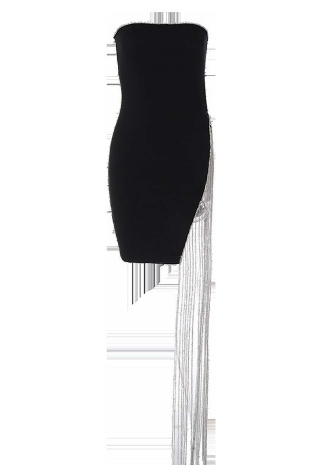 Solid Color Chest Wrap Royal Sister Style Stitching Tassel Split Dress