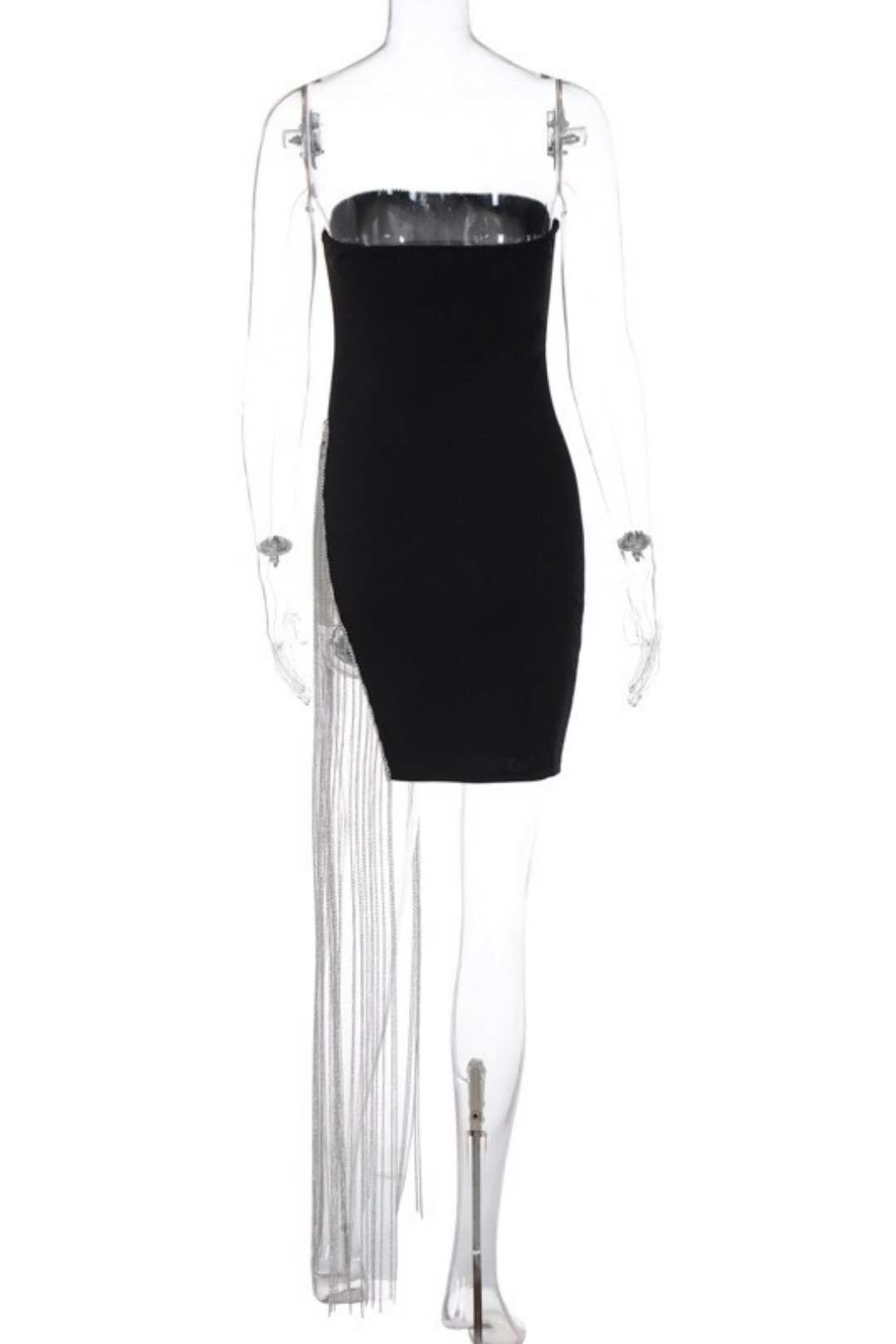 Solid Color Chest Wrap Royal Sister Style Stitching Tassel Split Dress