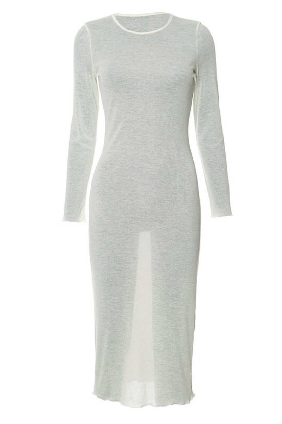 Long Sleeve Wave Edge Basic Casual Dress