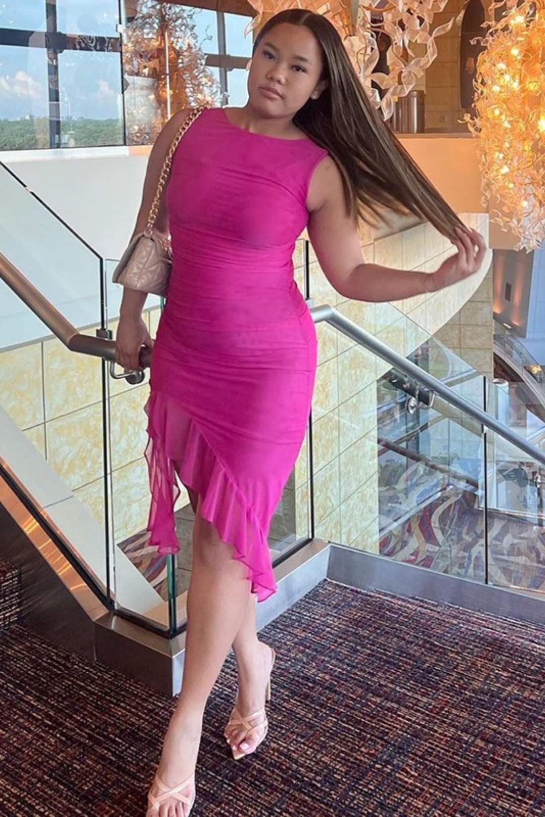 Tight Backless Pleated Midi Skirt