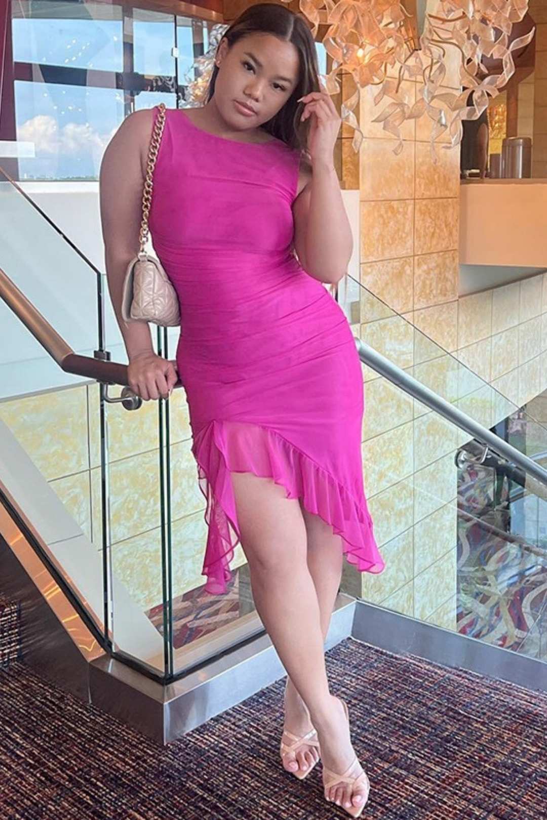 Tight Backless Pleated Midi Skirt