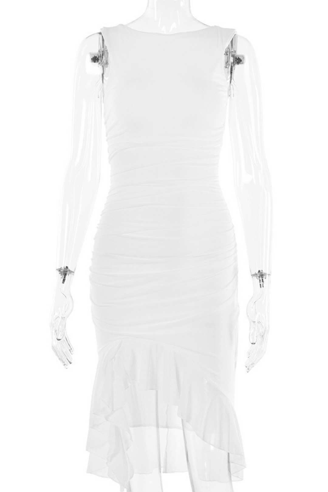 Tight Backless Pleated Midi Skirt