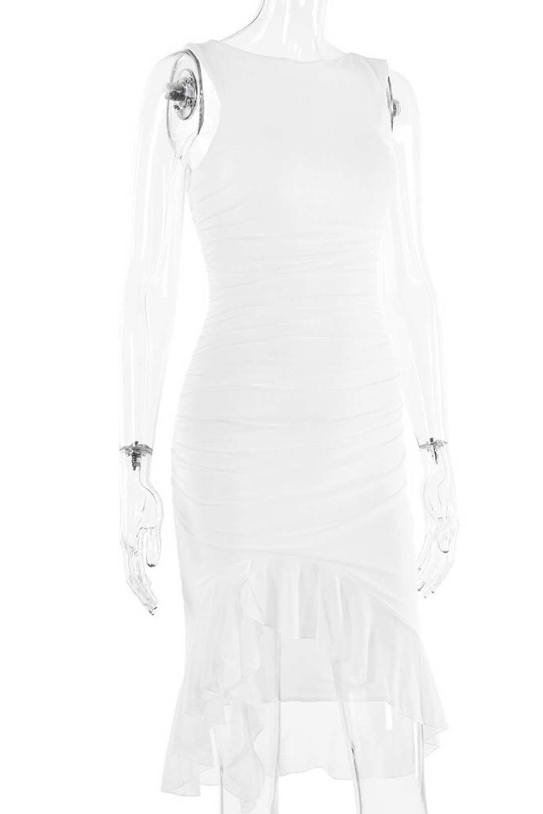 Tight Backless Pleated Midi Skirt