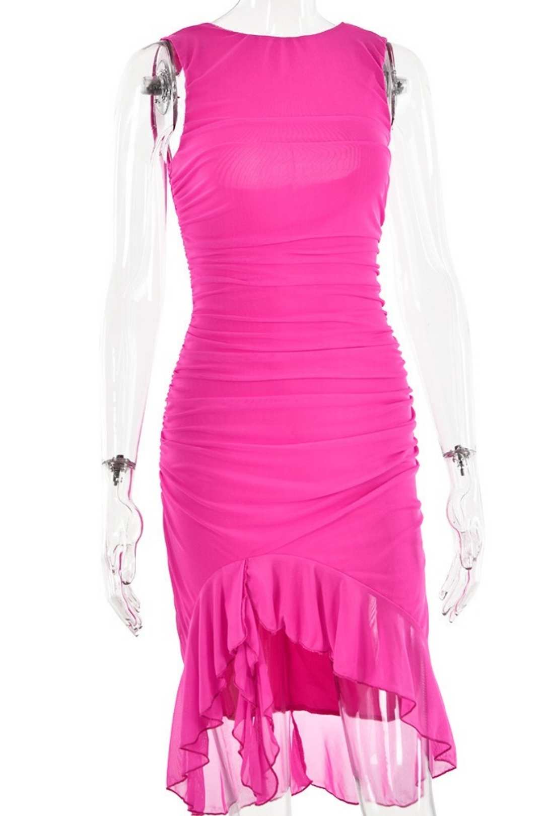 Tight Backless Pleated Midi Skirt