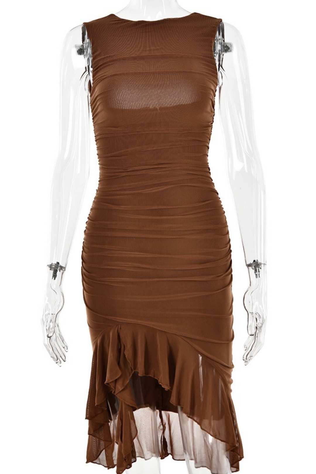 Tight Backless Pleated Midi Skirt