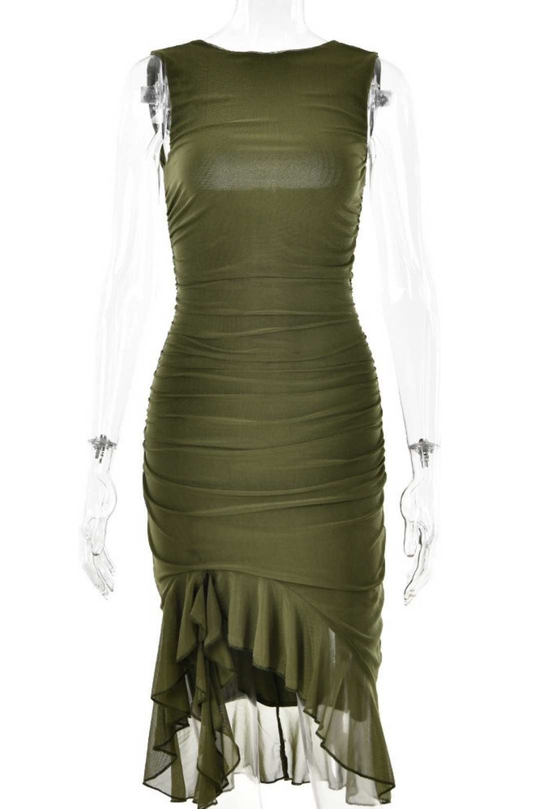 Tight Backless Pleated Midi Skirt