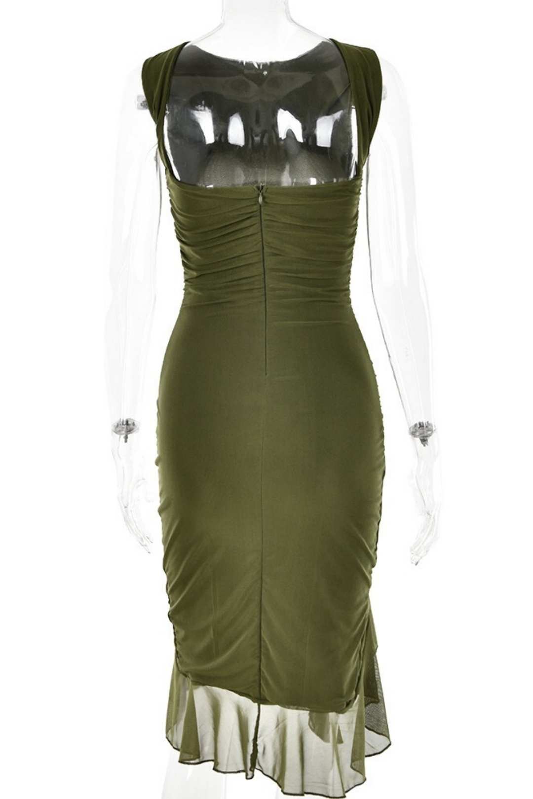 Tight Backless Pleated Midi Skirt