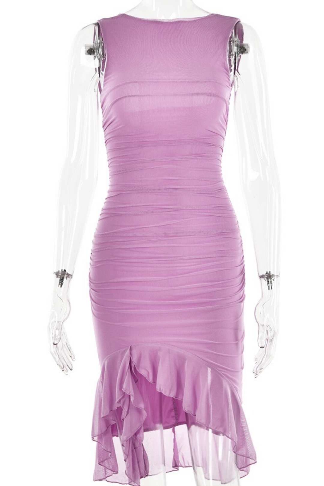 Tight Backless Pleated Midi Skirt