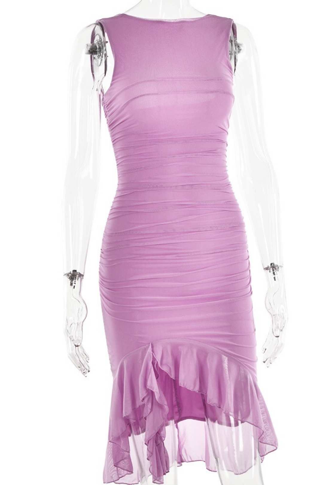 Tight Backless Pleated Midi Skirt