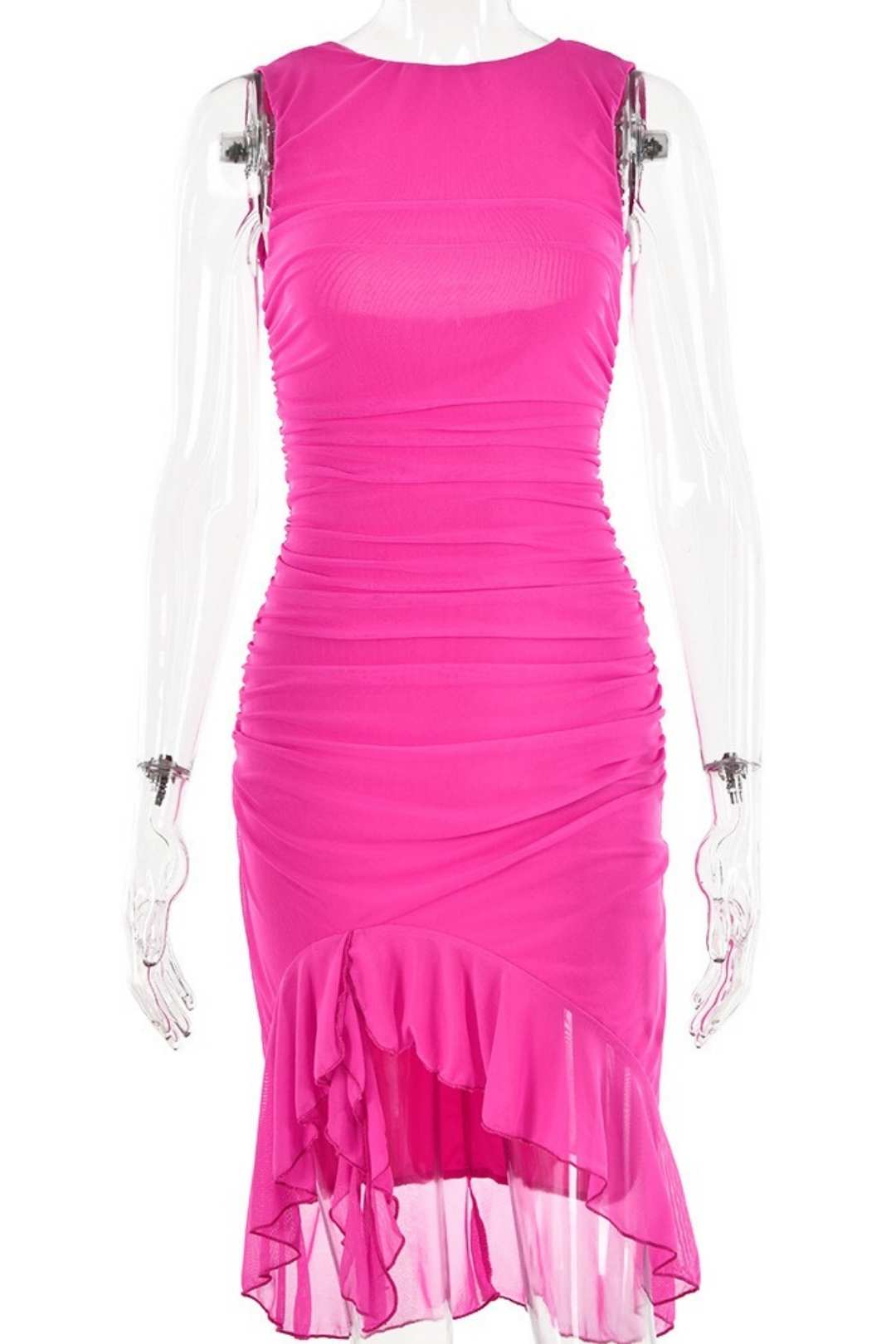 Tight Backless Pleated Midi Skirt