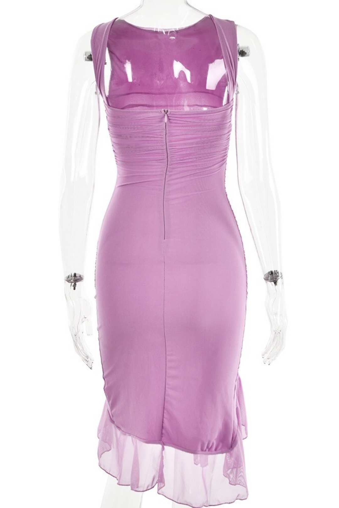 Tight Backless Pleated Midi Skirt