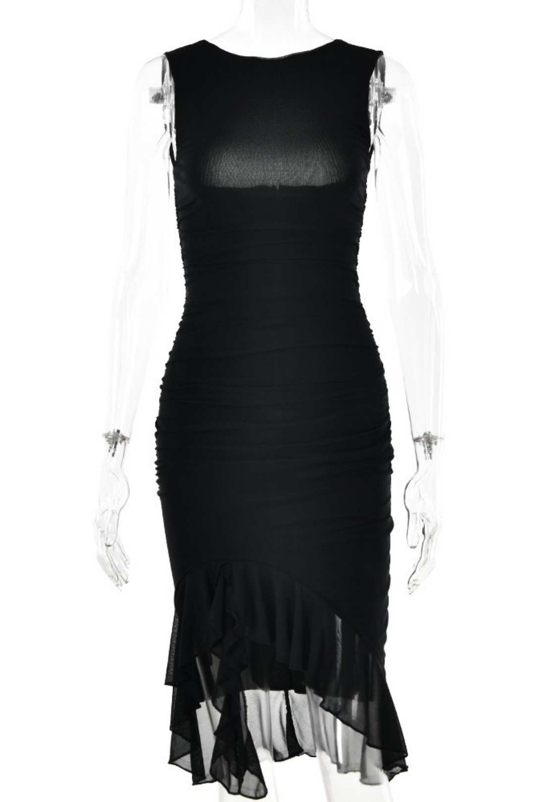 Tight Backless Pleated Midi Skirt