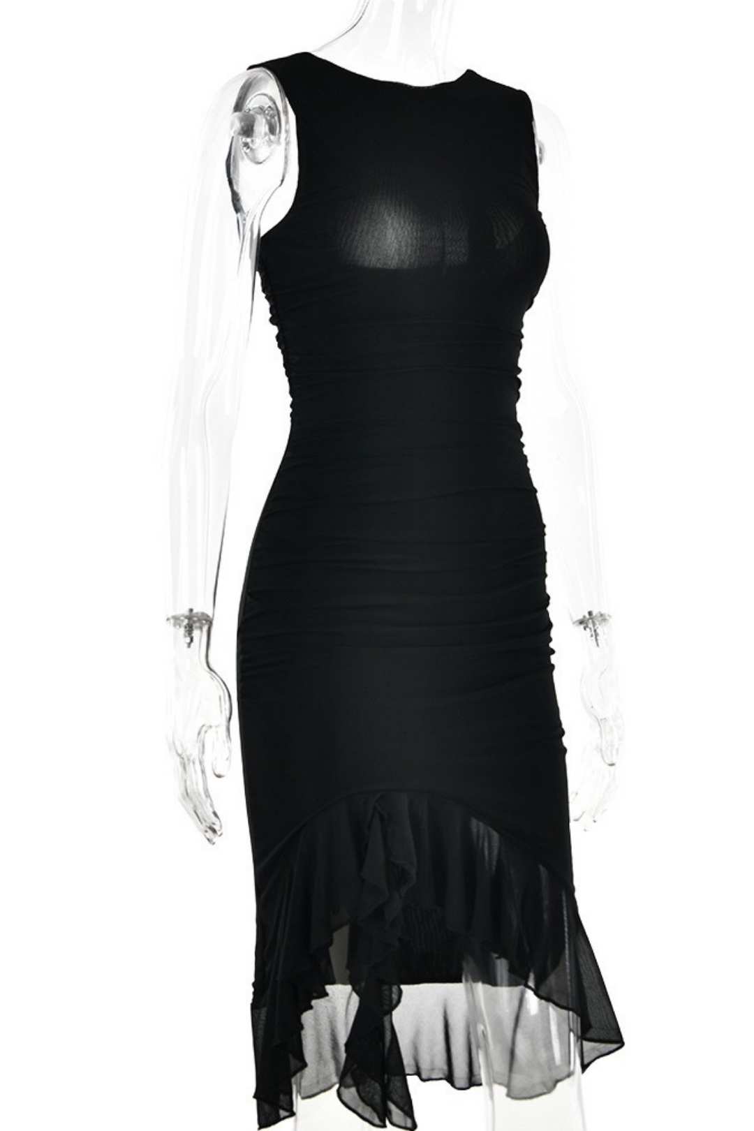 Tight Backless Pleated Midi Skirt