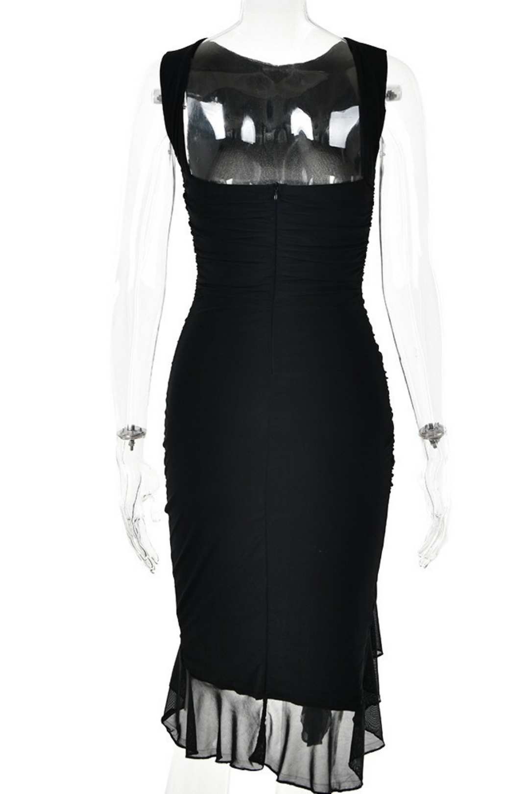 Tight Backless Pleated Midi Skirt