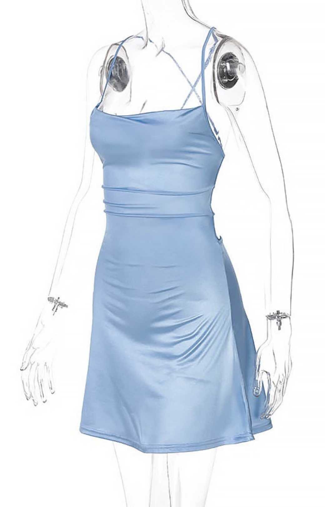 Hot Products New Lace-up Backless Suspender Dress