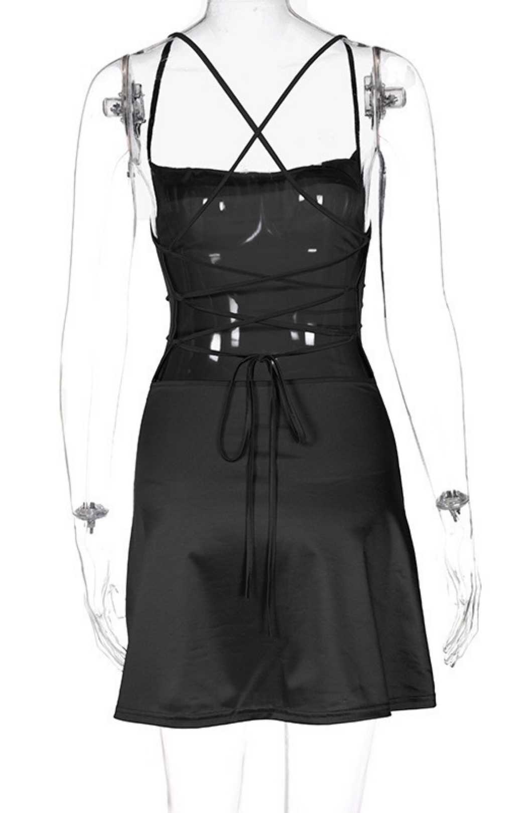 Hot Products New Lace-up Backless Suspender Dress
