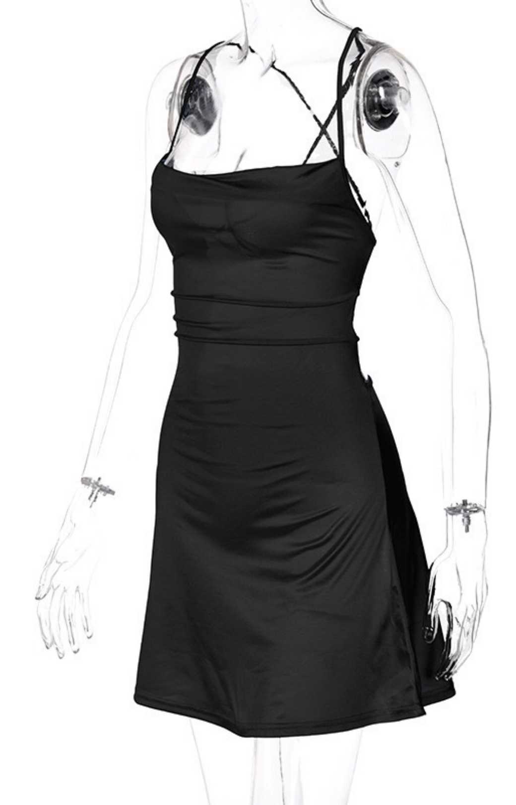 Hot Products New Lace-up Backless Suspender Dress