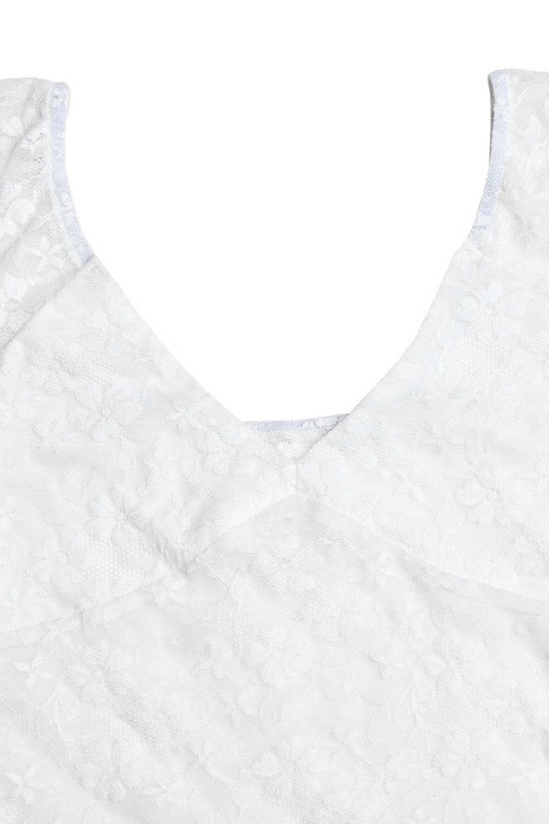 Fitting See-through Embroidered Short Jumpsuit