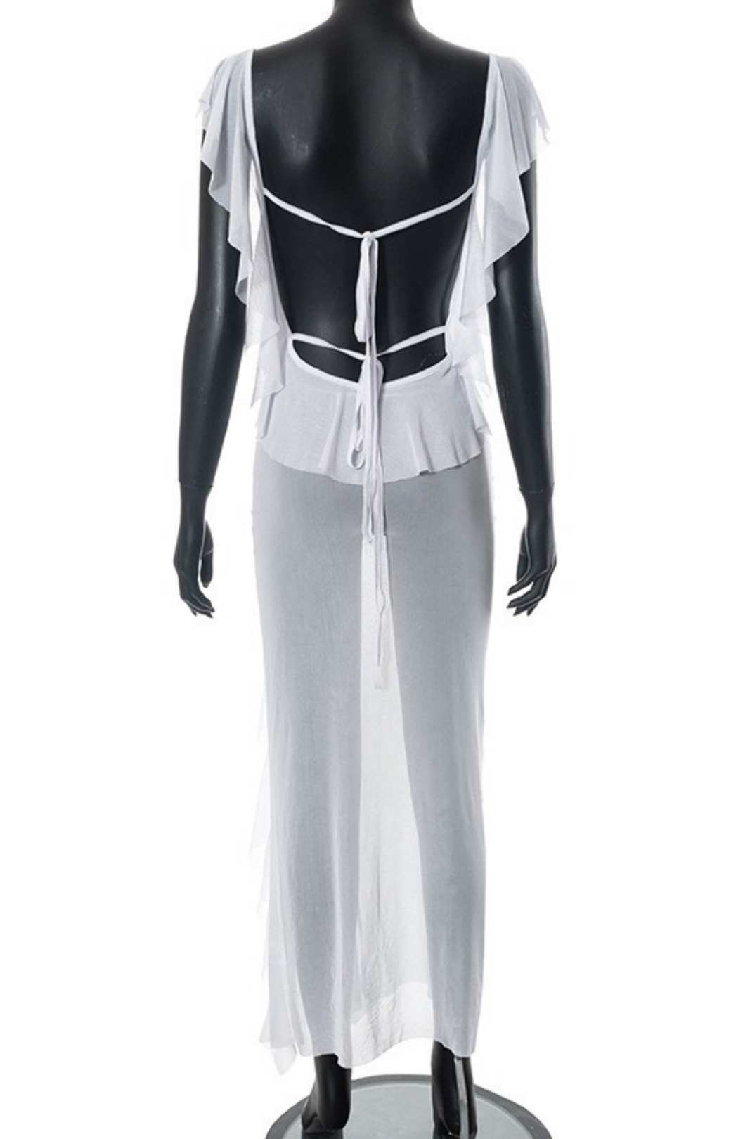 Backless Mesh Micro-transparent Strap Suspender Dress