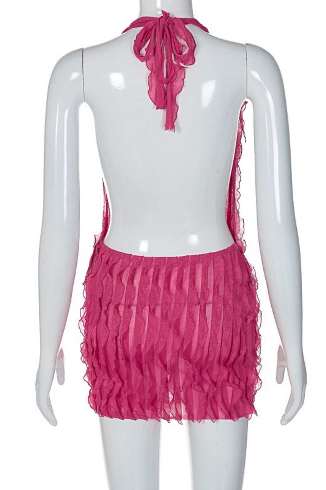 Best-selling Water Ripple Sexy Halterneck Backless Dress