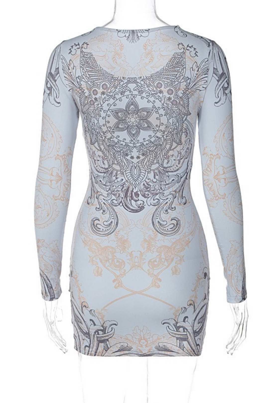 Shiny Hot Diamond Long-sleeved Buttocks Dress